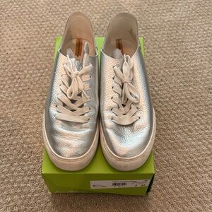 Sam Edelman Metallic Silver Sneakers